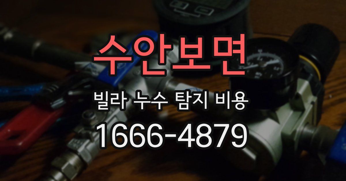 수안보면 빌라 누수 탐지 비용