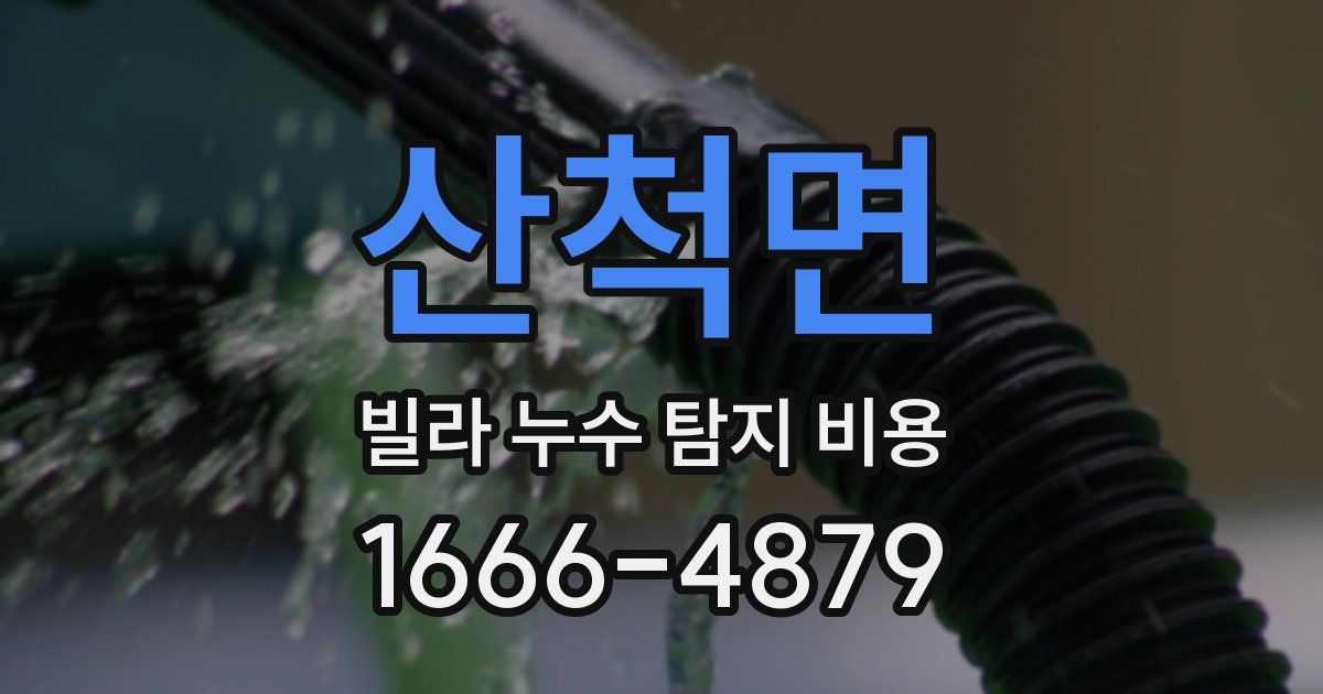 산척면 빌라 누수 탐지 비용