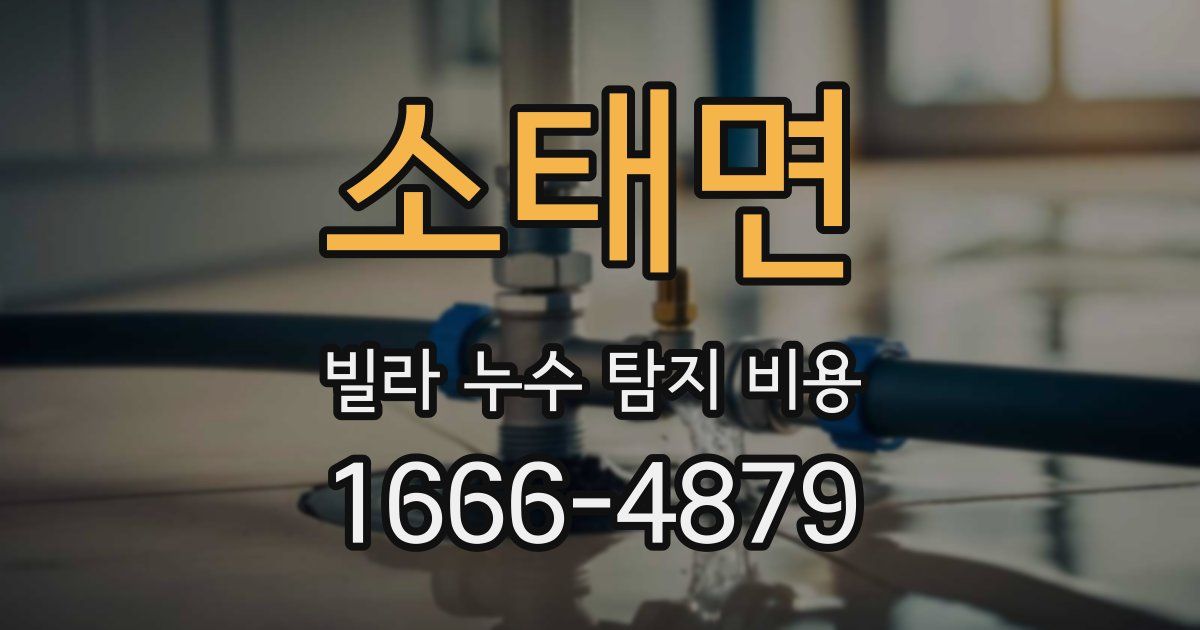 소태면 빌라 누수 탐지 비용