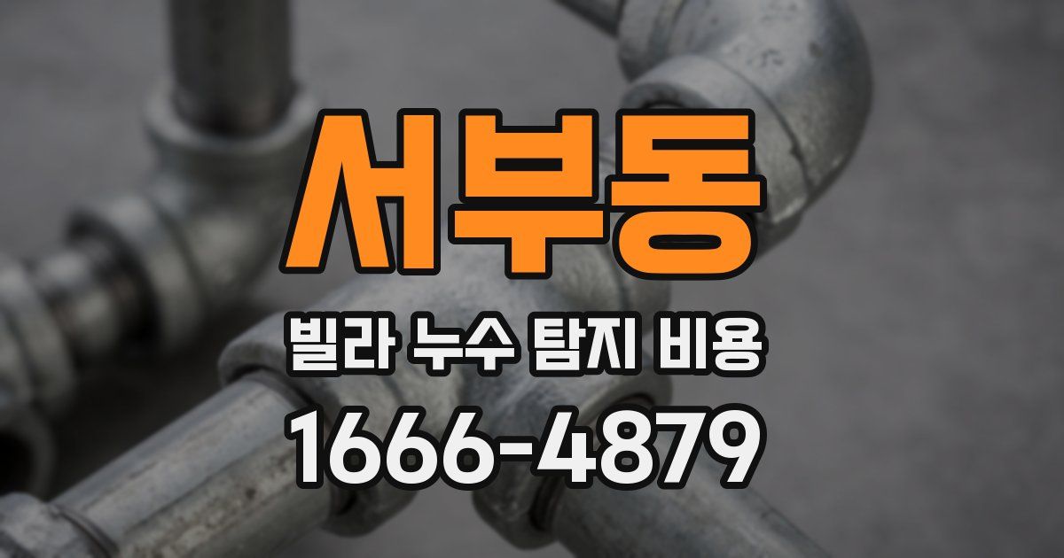 서부동 빌라 누수 탐지 비용