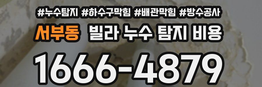 서부동 빌라 누수 탐지 비용