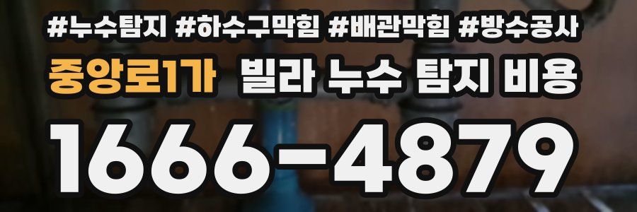 중앙로1가 빌라 누수 탐지 비용