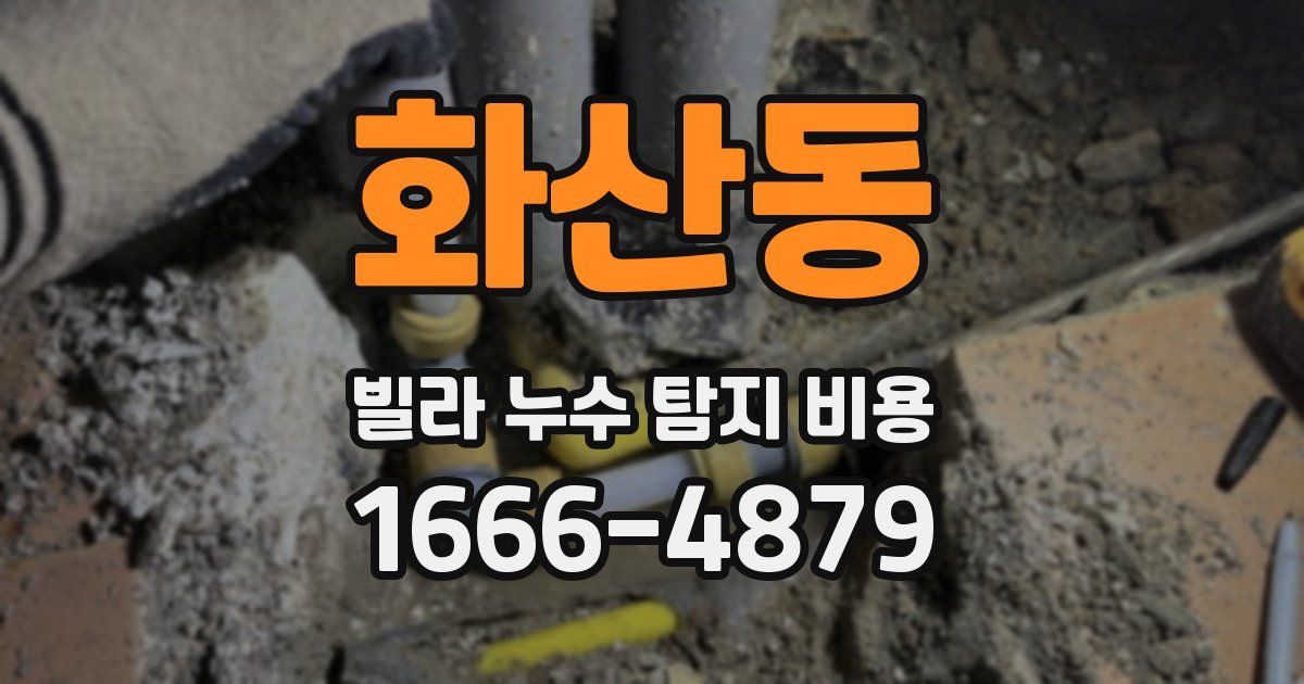 화산동 빌라 누수 탐지 비용