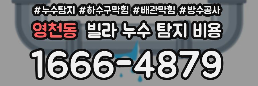 영천동 빌라 누수 탐지 비용