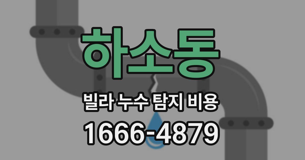 하소동 빌라 누수 탐지 비용