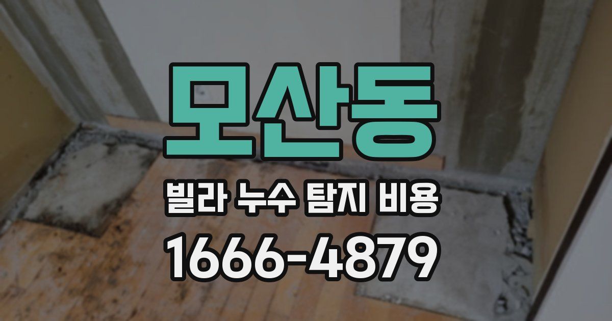 모산동 빌라 누수 탐지 비용