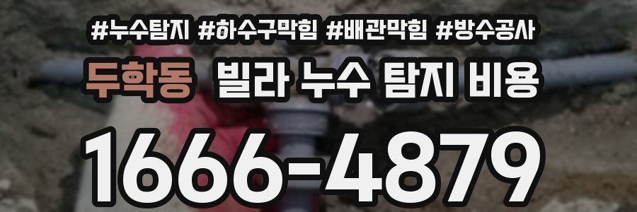 두학동 빌라 누수 탐지 비용