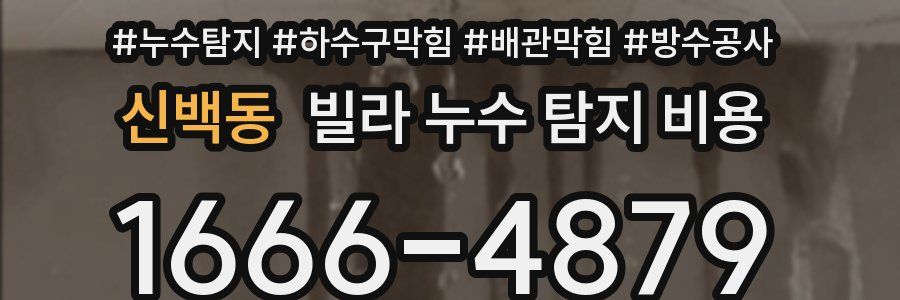 신백동 빌라 누수 탐지 비용