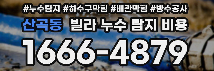 산곡동 빌라 누수 탐지 비용