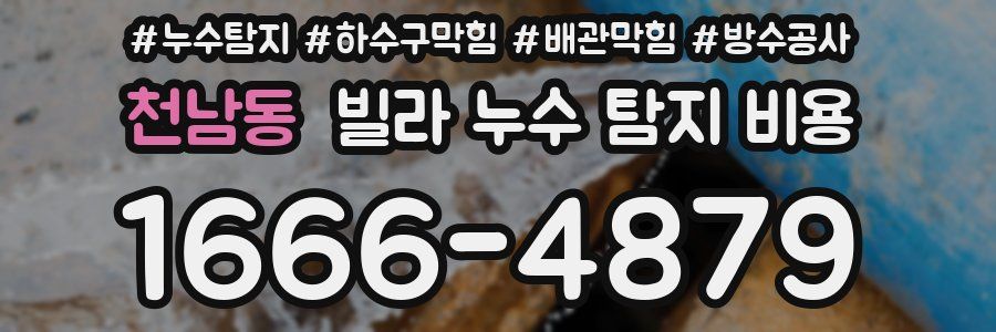 천남동 빌라 누수 탐지 비용