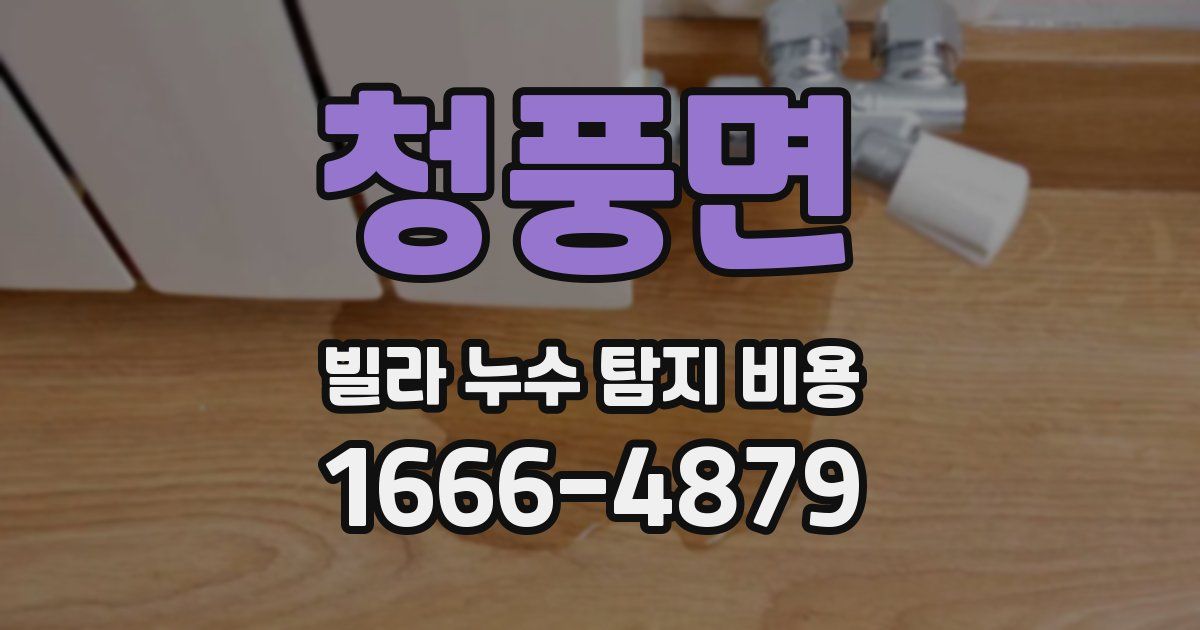 청풍면 빌라 누수 탐지 비용