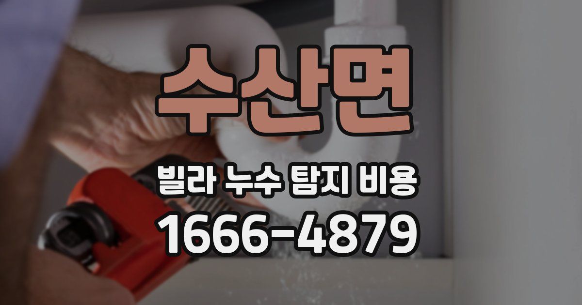 수산면 빌라 누수 탐지 비용