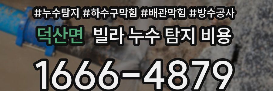 덕산면 빌라 누수 탐지 비용
