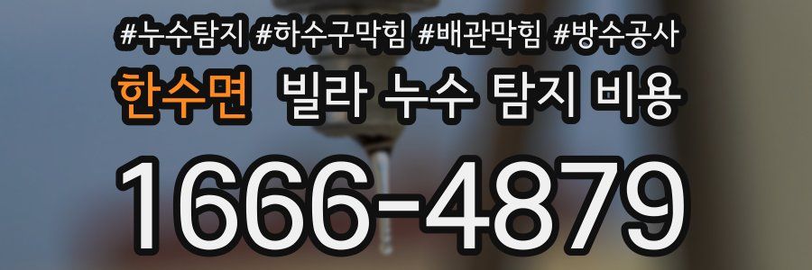 한수면 빌라 누수 탐지 비용