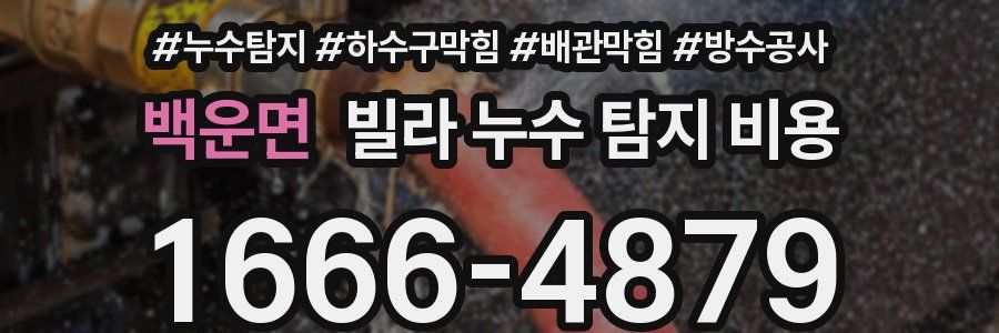 백운면 빌라 누수 탐지 비용