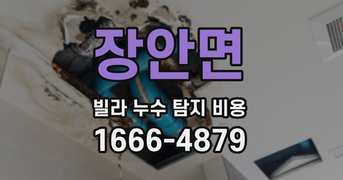 장안면 빌라 누수 탐지 비용