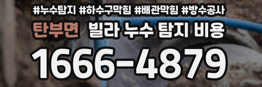 탄부면 빌라 누수 탐지 비용