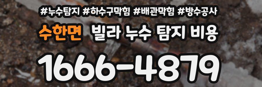 수한면 빌라 누수 탐지 비용
