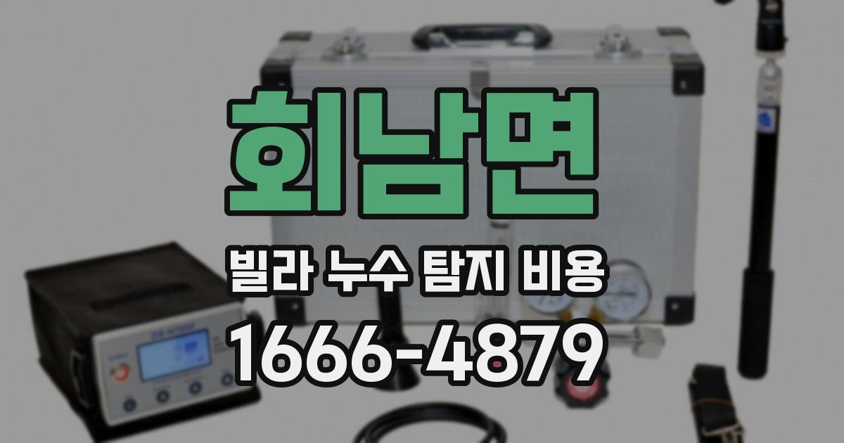 회남면 빌라 누수 탐지 비용