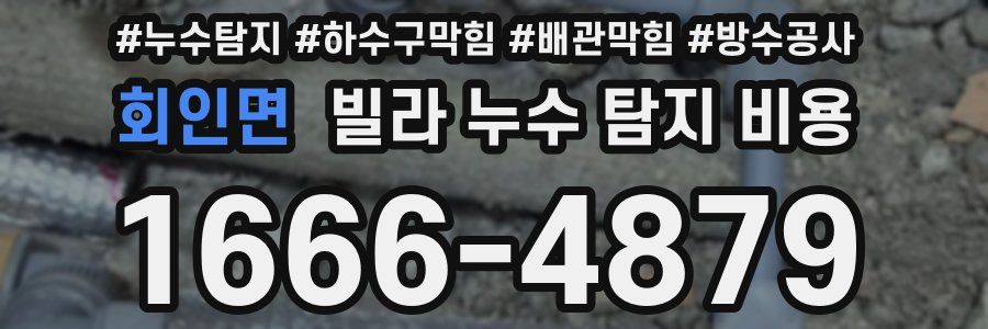 회인면 빌라 누수 탐지 비용