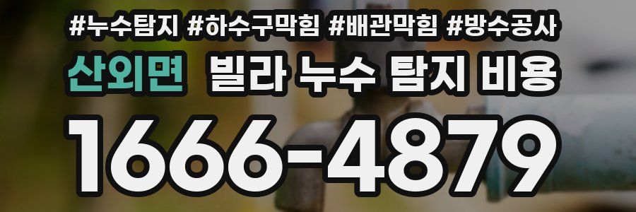 산외면 빌라 누수 탐지 비용