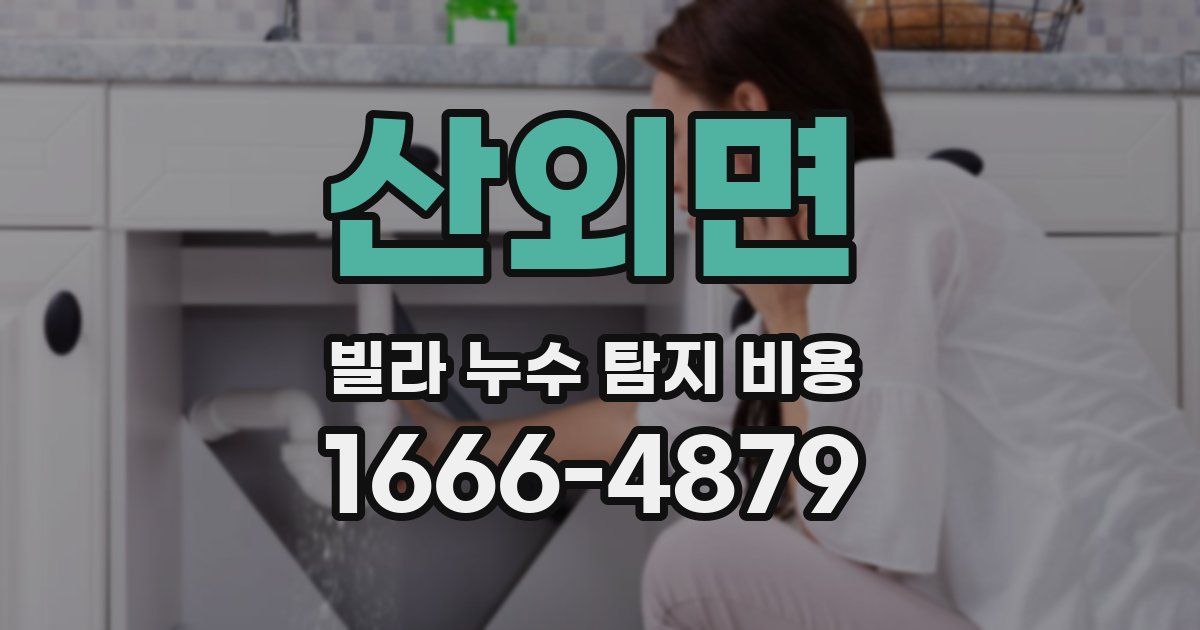 산외면 빌라 누수 탐지 비용