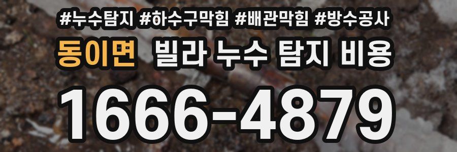 동이면 빌라 누수 탐지 비용