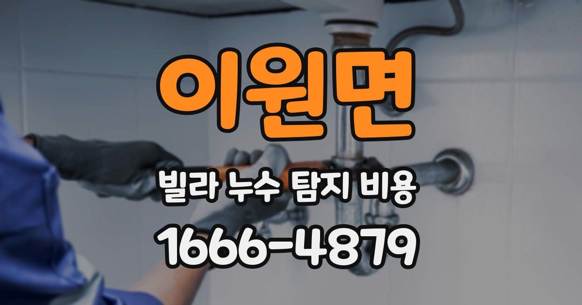 이원면 빌라 누수 탐지 비용