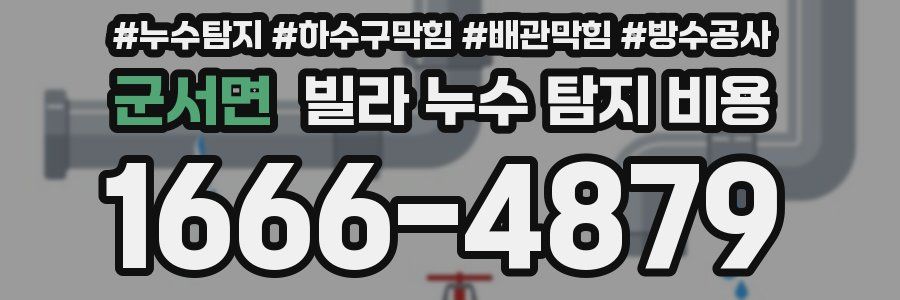 군서면 빌라 누수 탐지 비용