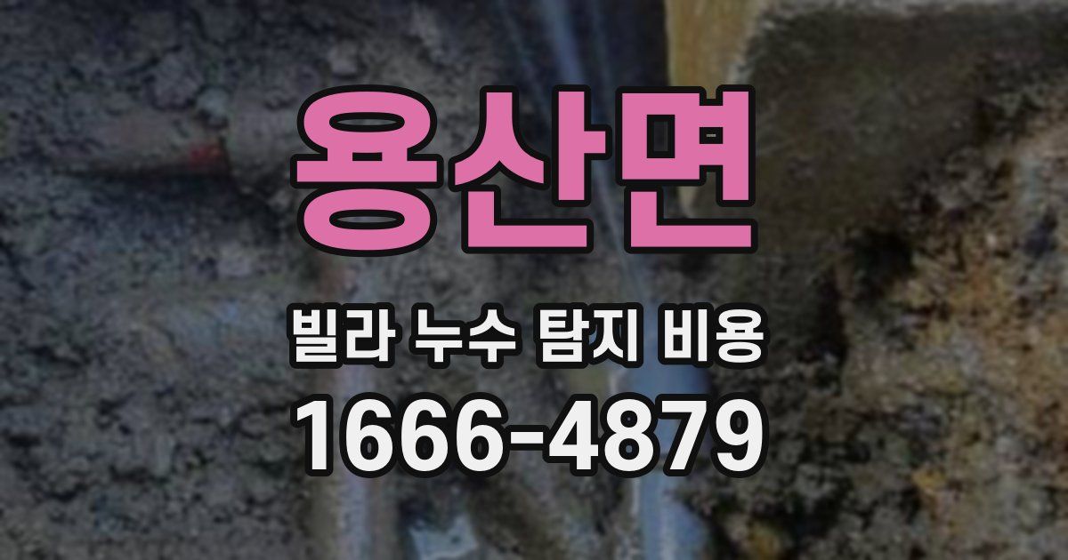 용산면 빌라 누수 탐지 비용
