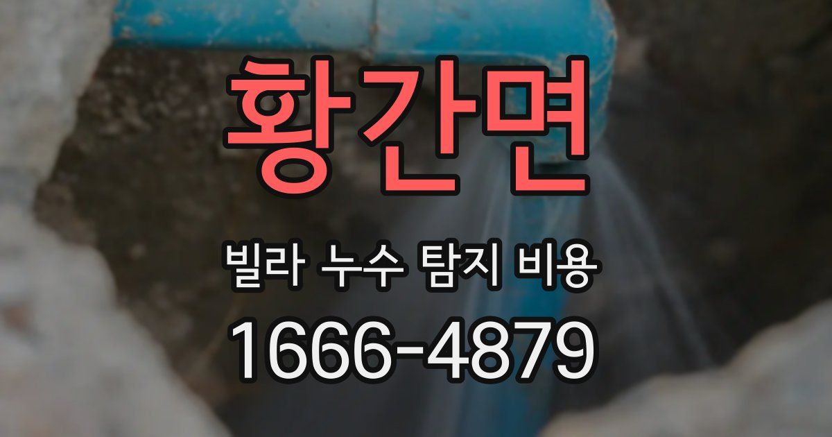 황간면 빌라 누수 탐지 비용