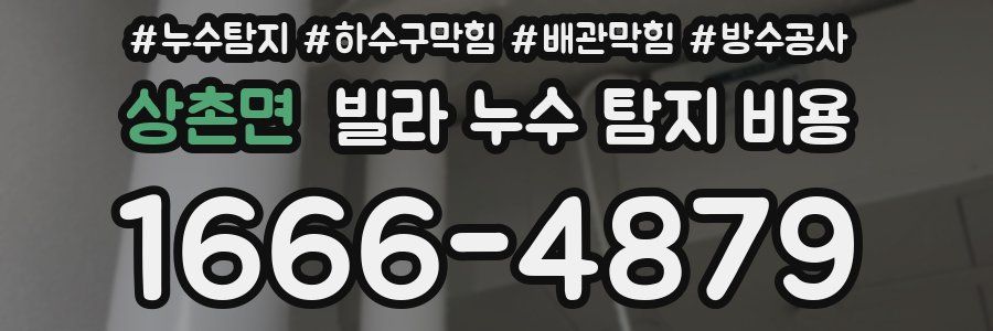 상촌면 빌라 누수 탐지 비용