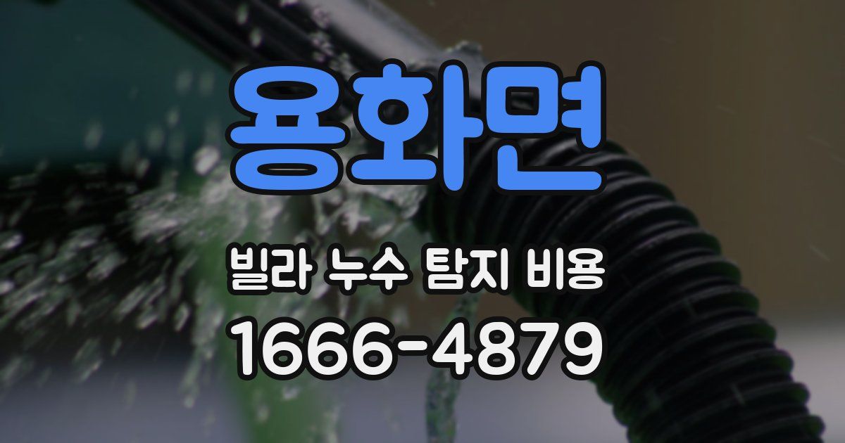 용화면 빌라 누수 탐지 비용