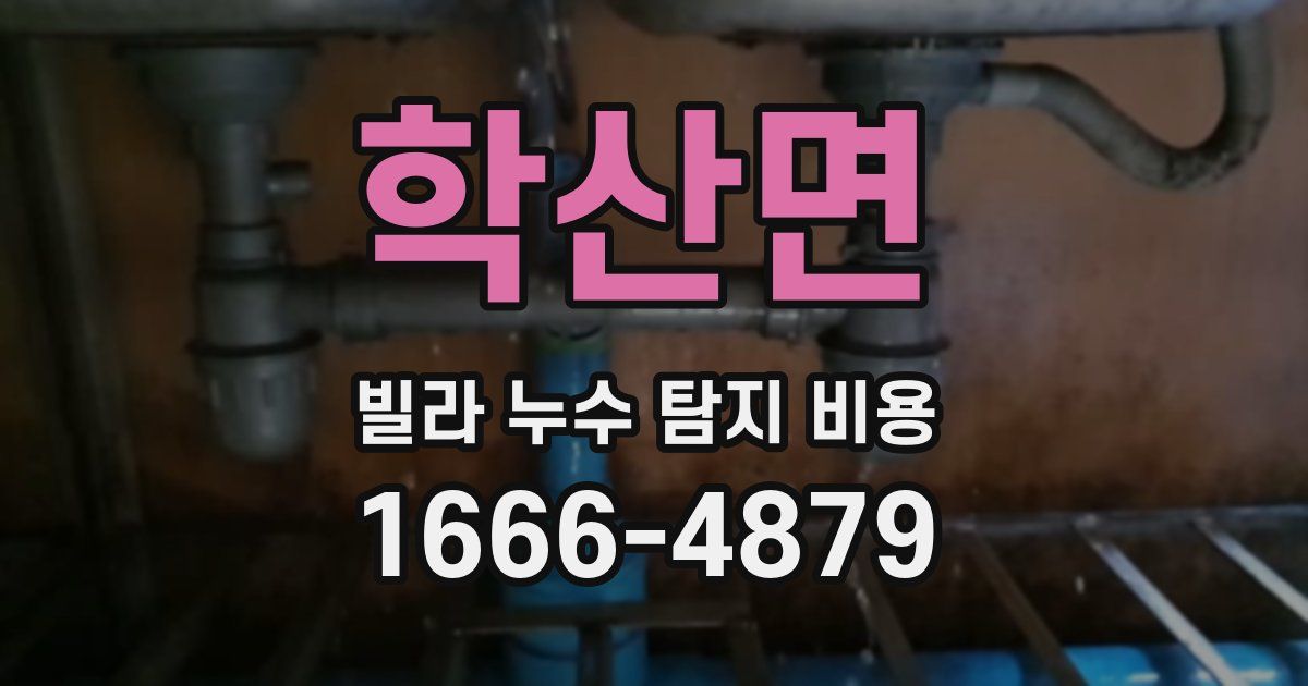 학산면 빌라 누수 탐지 비용