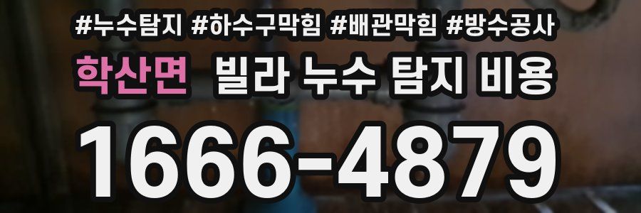 학산면 빌라 누수 탐지 비용