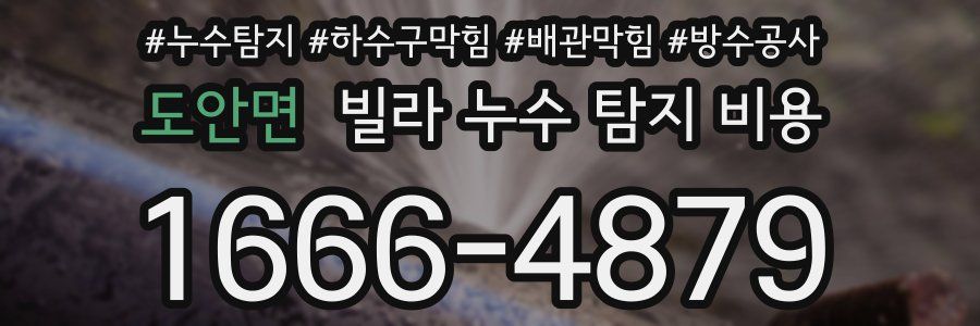 도안면 빌라 누수 탐지 비용
