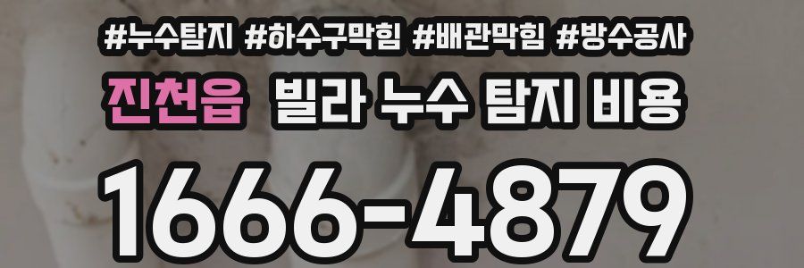 진천읍 빌라 누수 탐지 비용