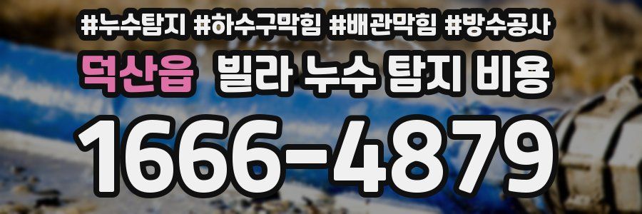 덕산읍 빌라 누수 탐지 비용