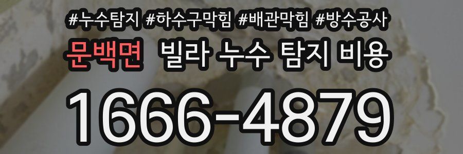 문백면 빌라 누수 탐지 비용