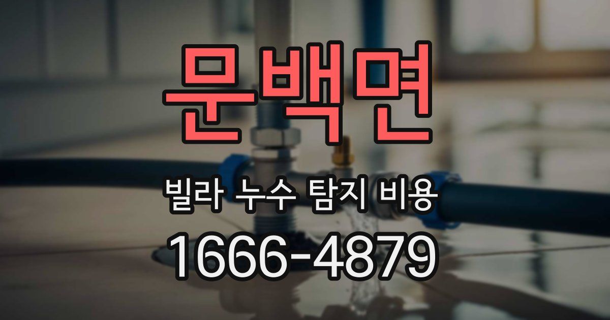 문백면 빌라 누수 탐지 비용