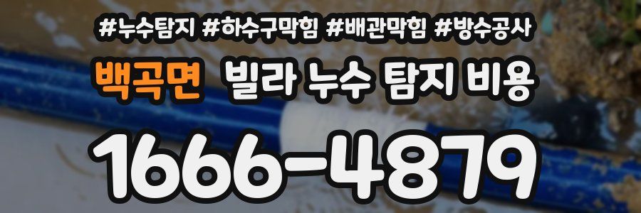 백곡면 빌라 누수 탐지 비용