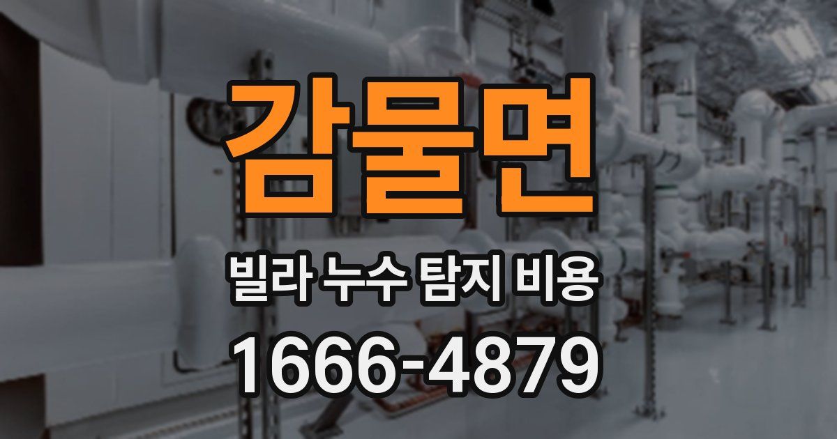감물면 빌라 누수 탐지 비용
