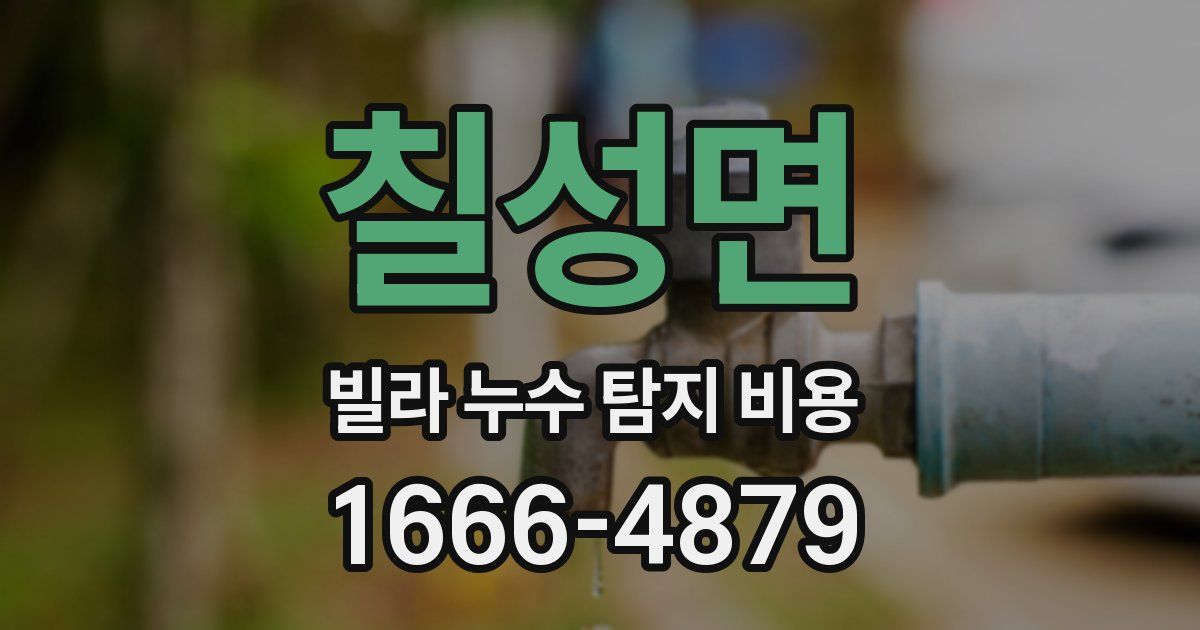 칠성면 빌라 누수 탐지 비용