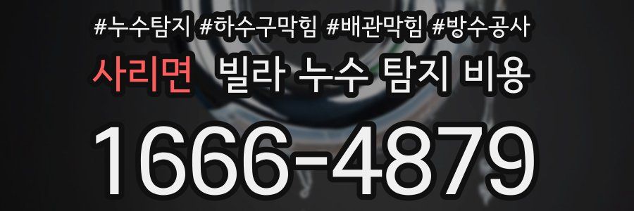 사리면 빌라 누수 탐지 비용