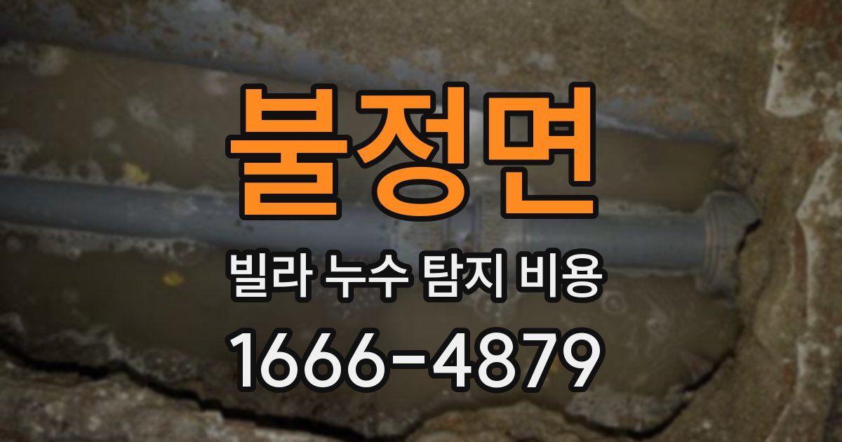 불정면 빌라 누수 탐지 비용