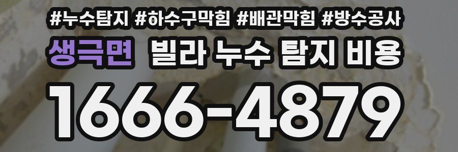 생극면 빌라 누수 탐지 비용