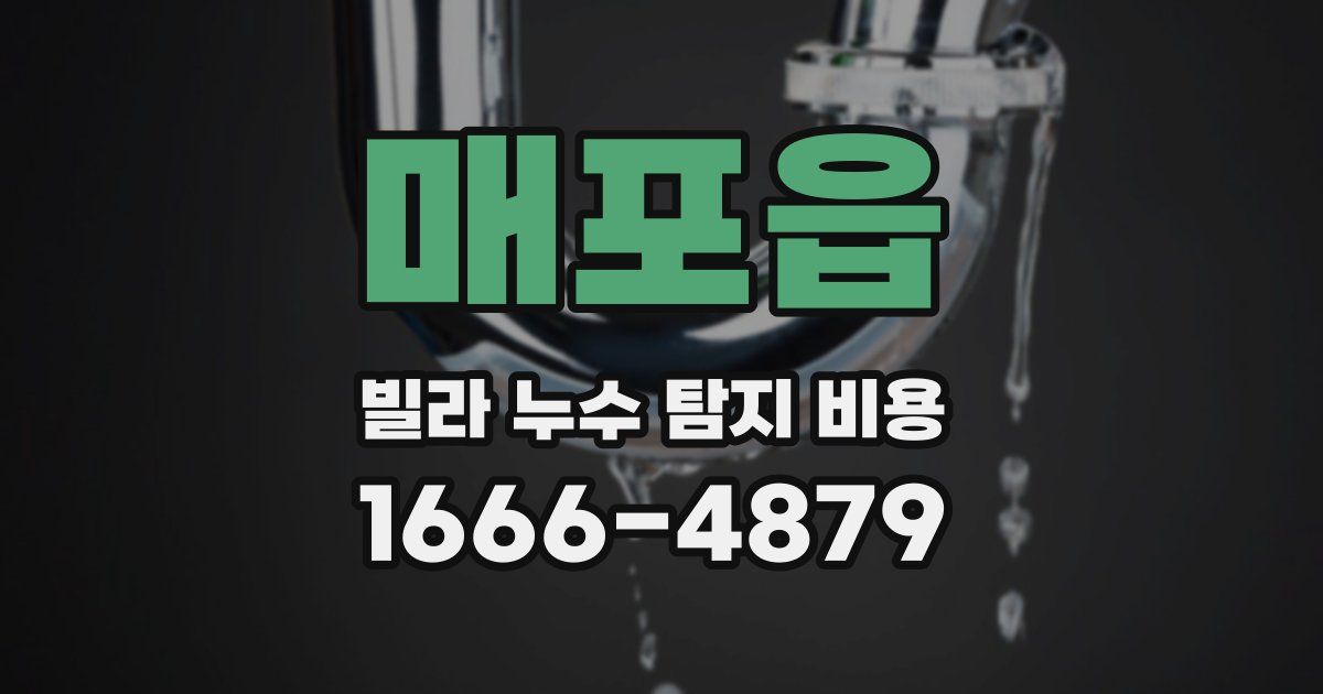 매포읍 빌라 누수 탐지 비용
