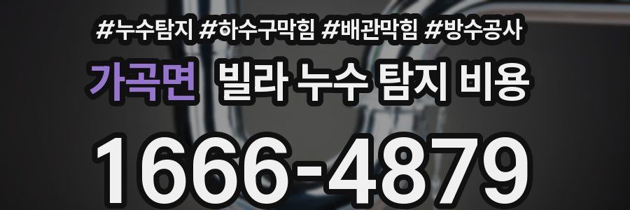가곡면 빌라 누수 탐지 비용