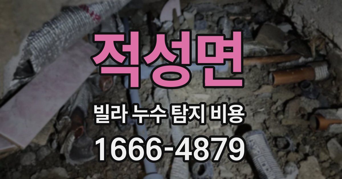 적성면 빌라 누수 탐지 비용