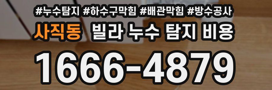 사직동 빌라 누수 탐지 비용